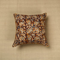 Brown - Block Print Cotton Kalamkari Cushion Cover 84