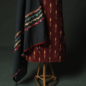 Pochampally Ikat Weave Cotton 2pc Unstitched Dress Material Kurta Set 02