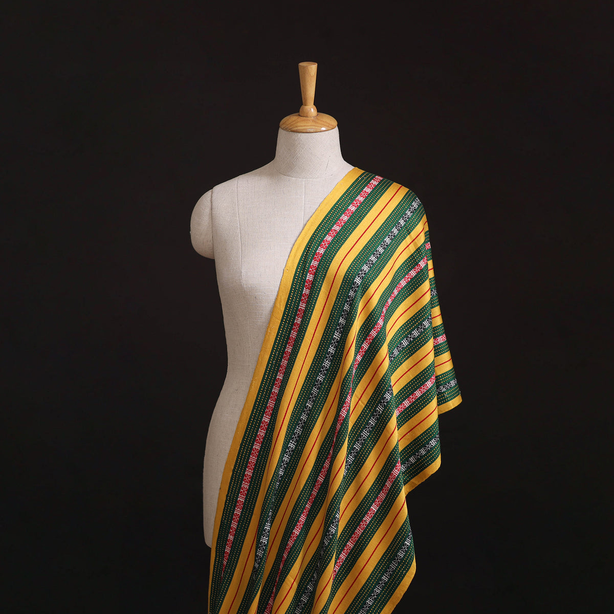 Pure Handwoven Bharashai Mashru Fabric (Width - 21 in) 06