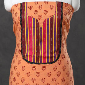 Peach - bagh cotton unstitched kurta material