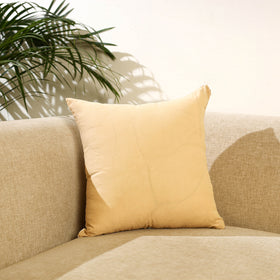  Beige Kantha Work Chanderi Silk Cushion Cover