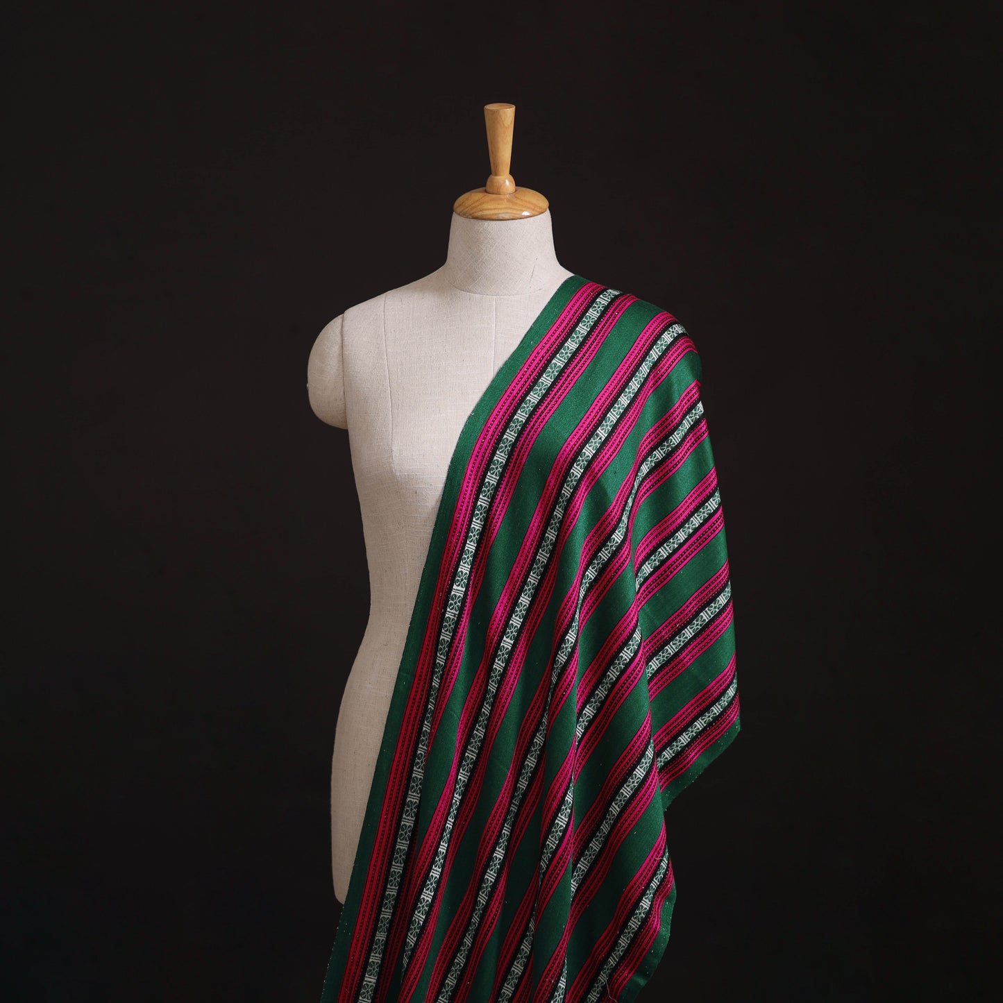 Pure Handwoven Bharashai Mashru Fabric (Width - 21 in) 07