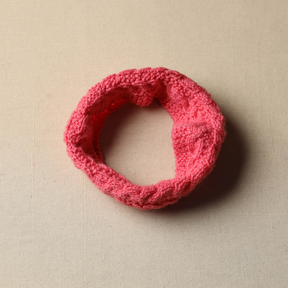 Pink - Kumaun Hand Knitted Woolen Warm Headband 32