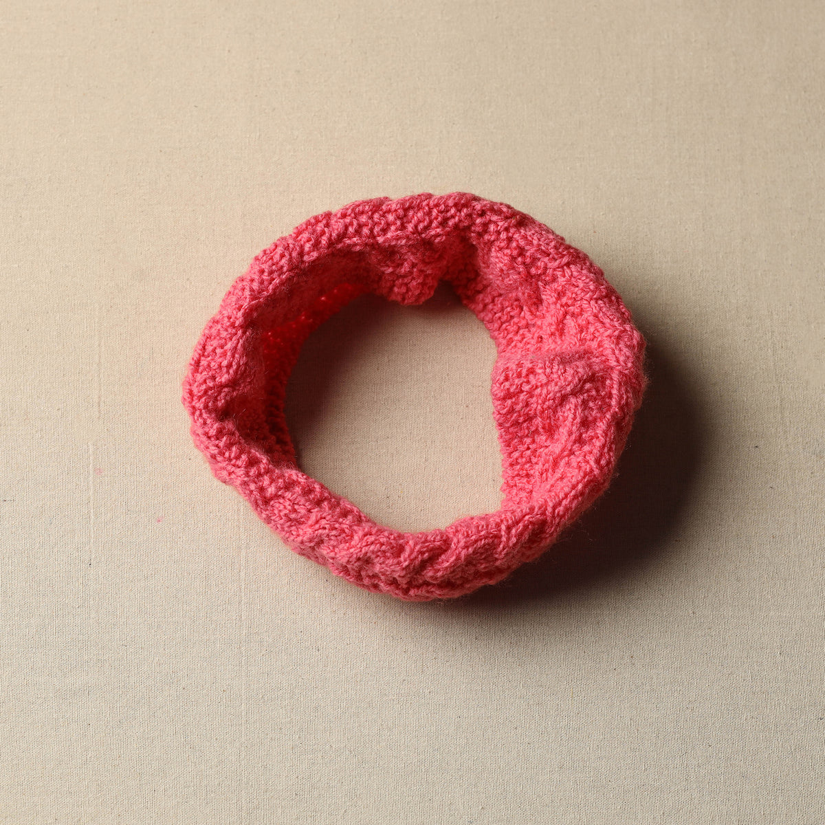 Pink - Kumaun Hand Knitted Woolen Warm Headband 32