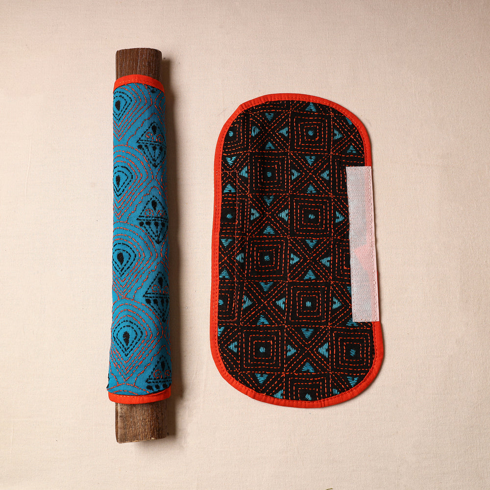 Bengal Kantha Work Handmade Fridge Handle Cover (Set of 2) 49