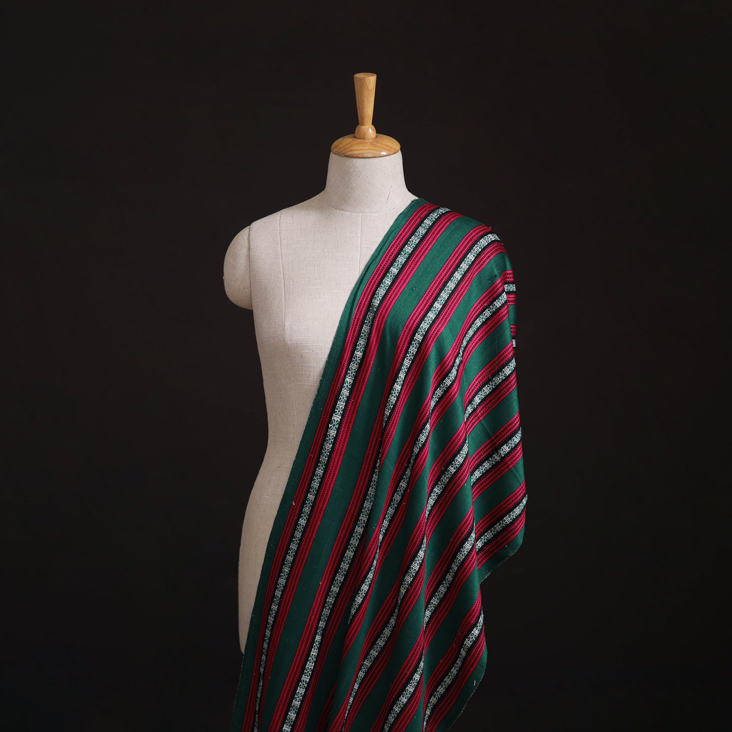 Pure Handwoven Bharashai Mashru Fabric (Width - 21 in) 08