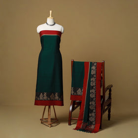 Dharwad Cotton 3pc Unstitched Dress Material with Border 65