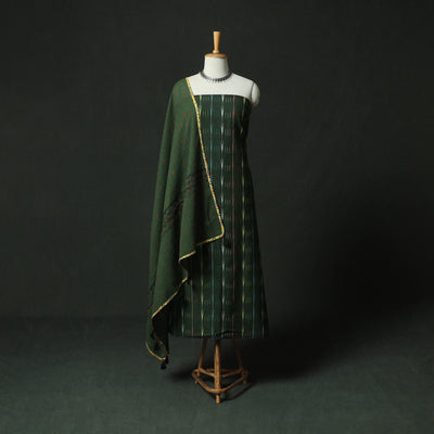 Pochampally Ikat Weave Cotton 2pc Unstitched Dress Material Kurta Set 04