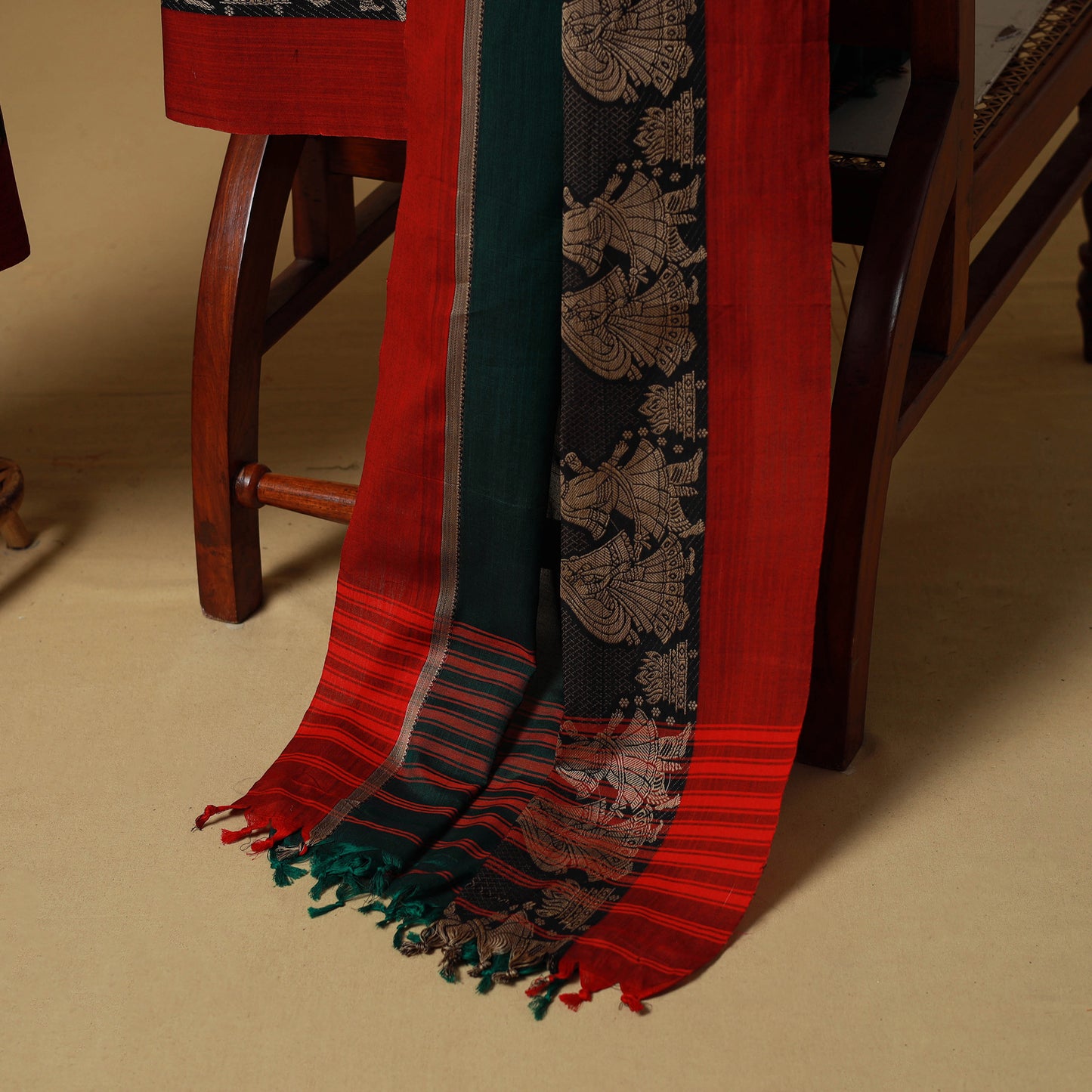 Dharwad Cotton 3pc Unstitched Dress Material with Border 65