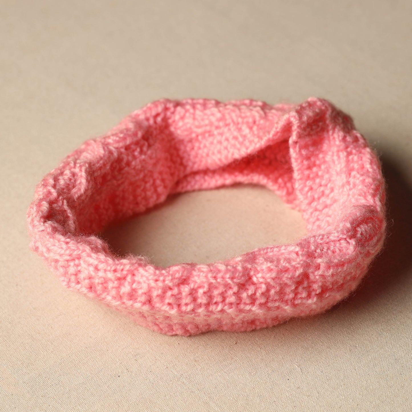 Pink - Kumaun Hand Knitted Woolen Warm Headband 33