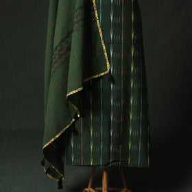 Pochampally Ikat Weave Cotton 2pc Unstitched Dress Material Kurta Set 04