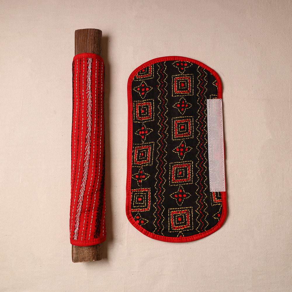 Bengal Kantha Work Handmade Fridge Handle Cover (Set of 2) 53