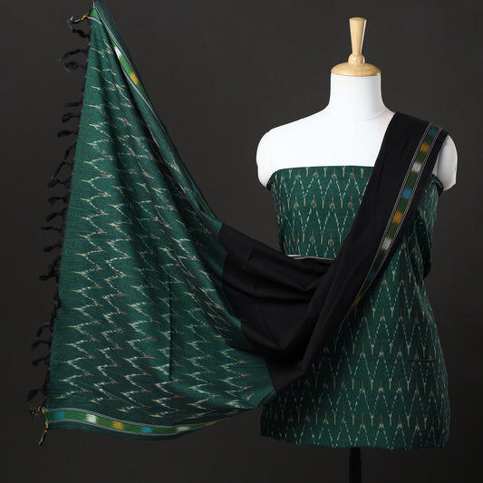 3pc Pochampally Ikat Weave Handloom Cotton Suit Material Set 27
