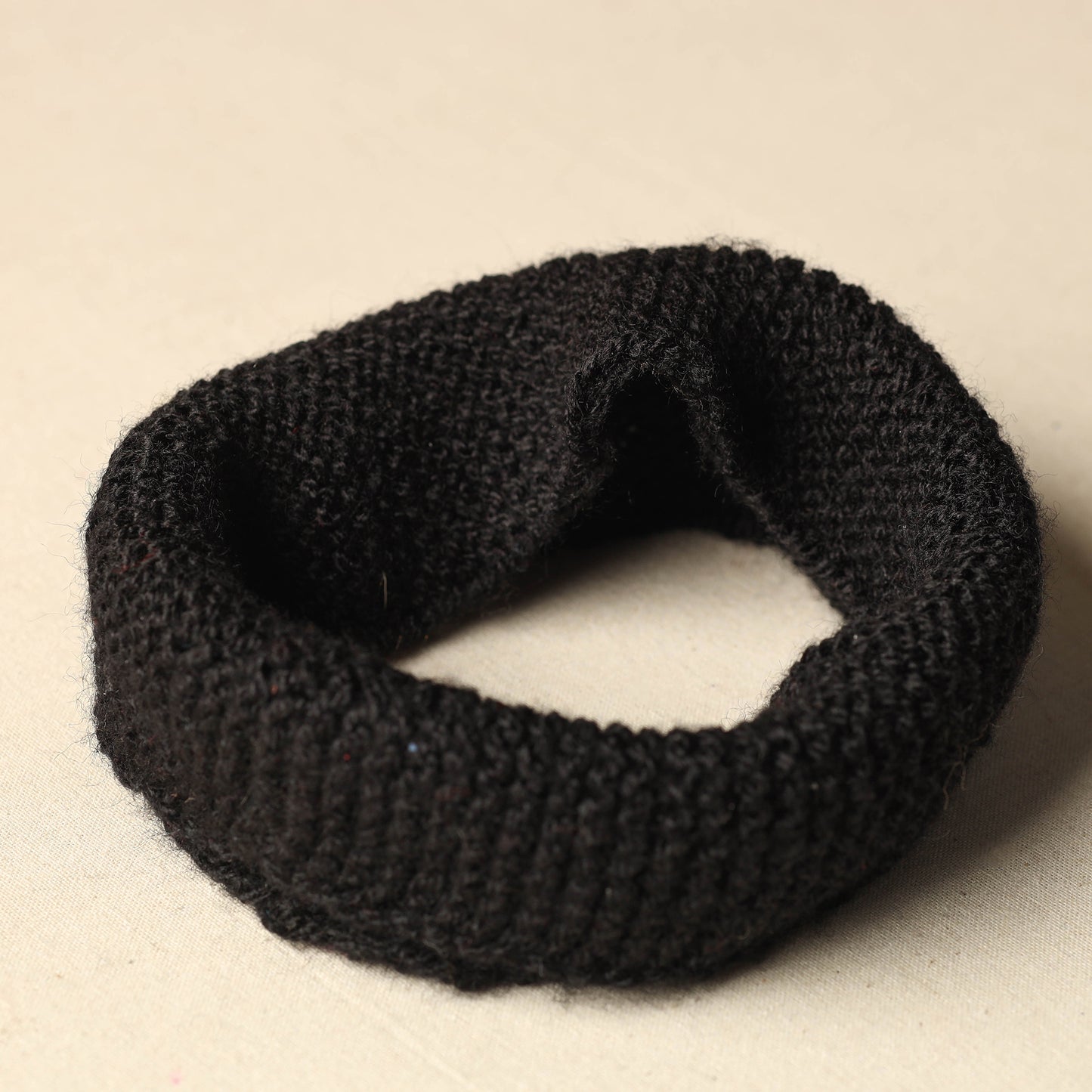 Black - Kumaun Hand Knitted Woolen Warm Headband 35