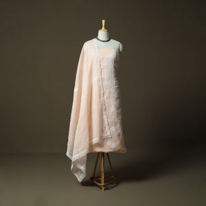 Lucknowi Hand Embroidered Kota Doria Cotton Chikankari 2pc Unstitched Dress Material 154