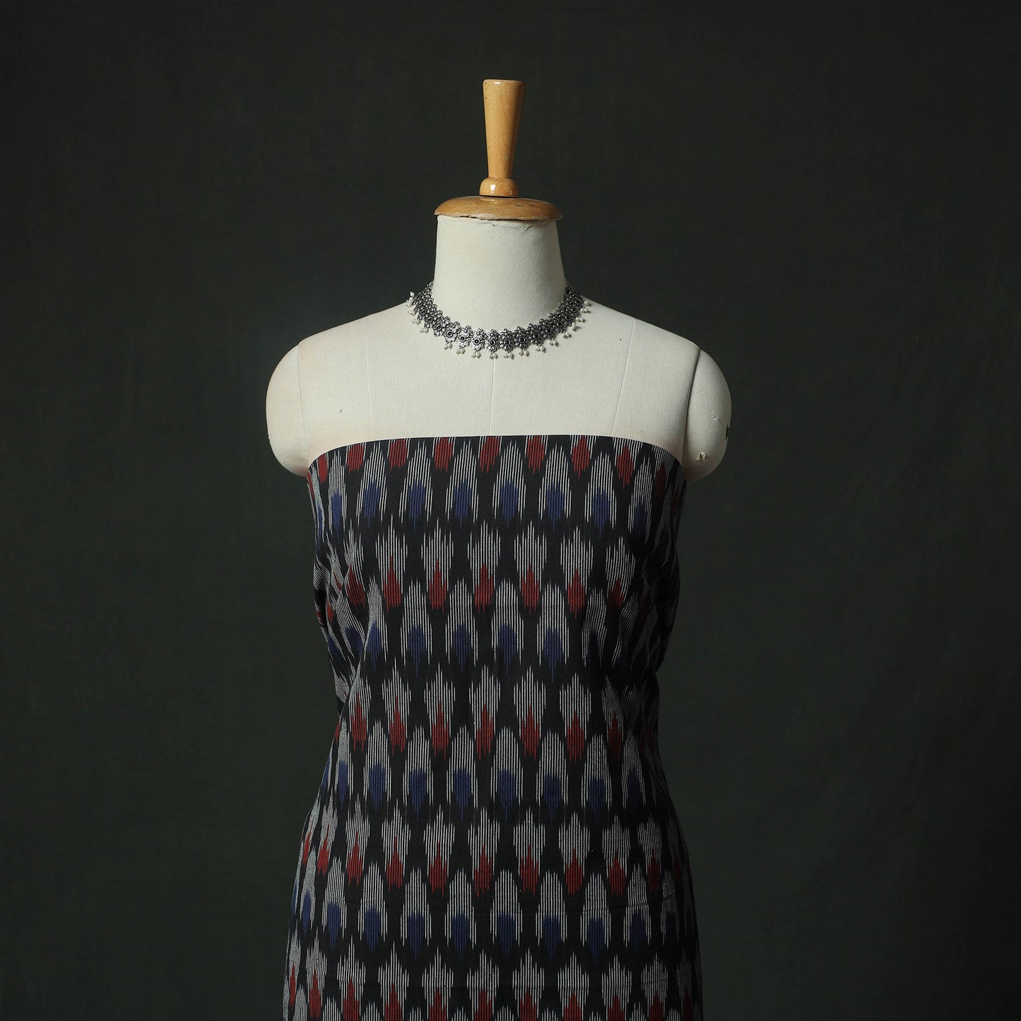 Pochampally Ikat Weave Cotton 2pc Unstitched Dress Material Kurta Set 05