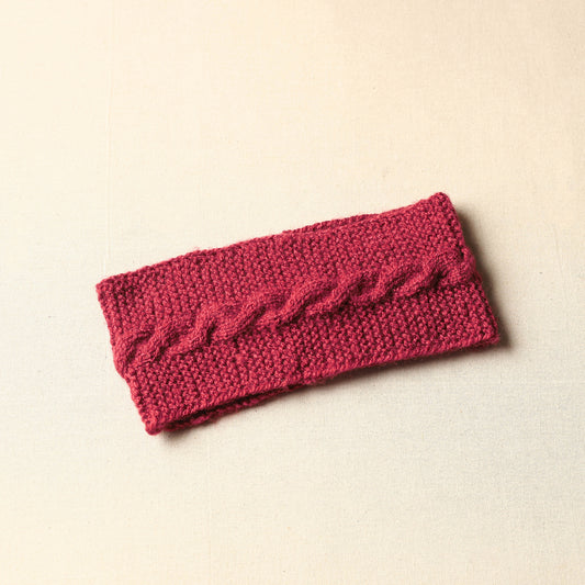 Pink - Kumaun Hand Knitted Woolen Warm Headband 36