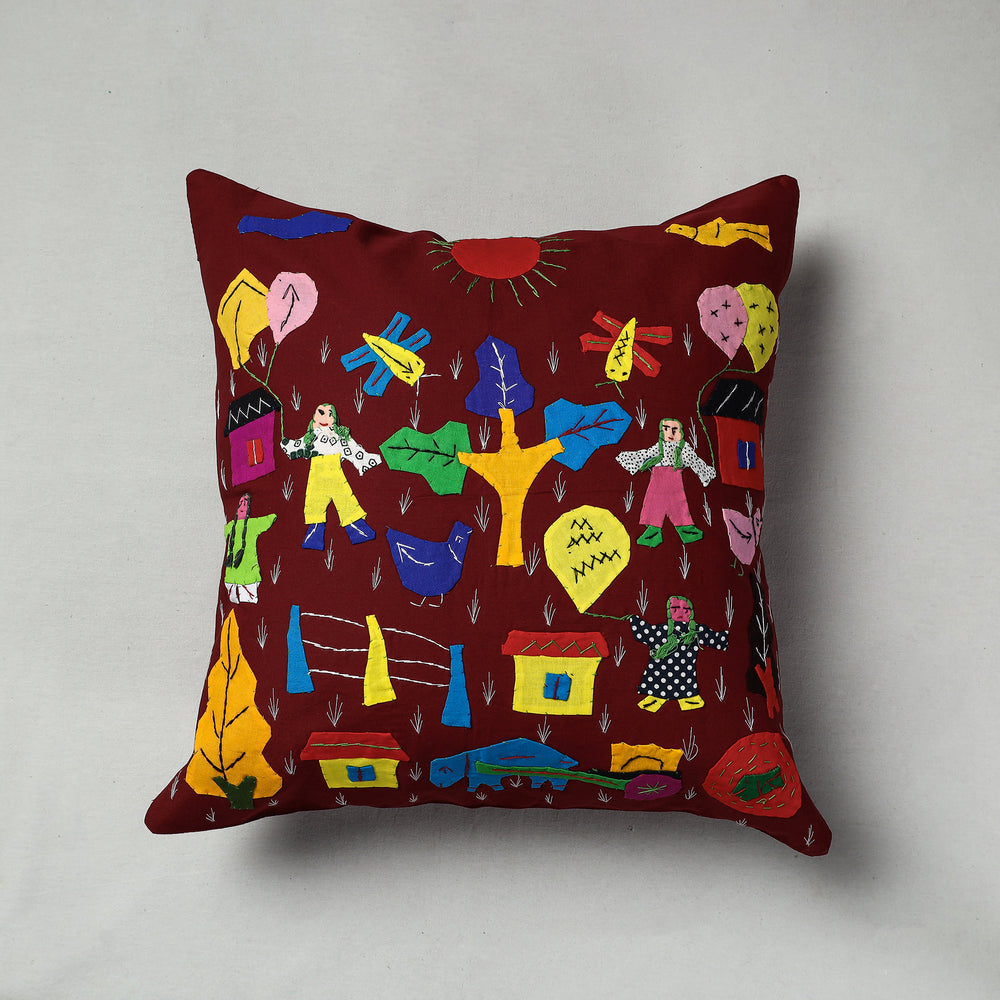 Applique Work Cushion Cover