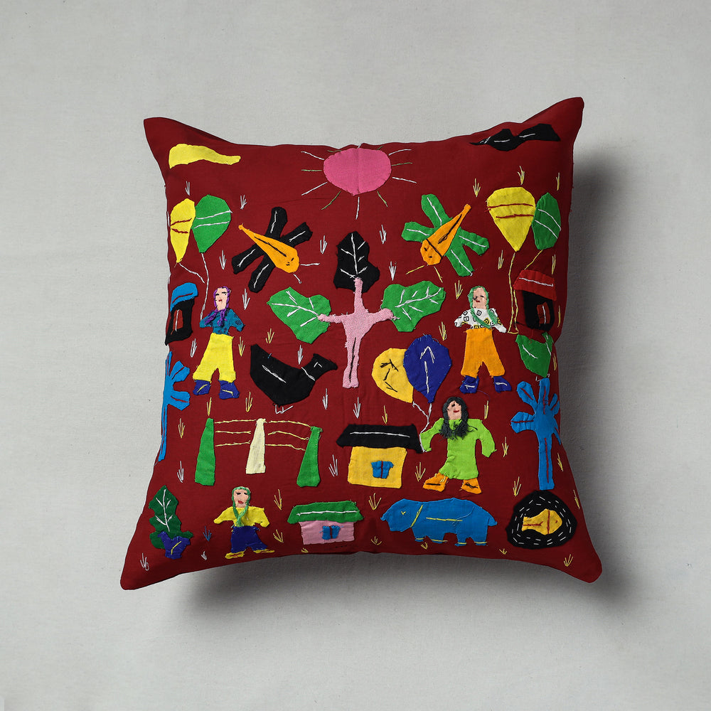 Applique Work Cushion Cover