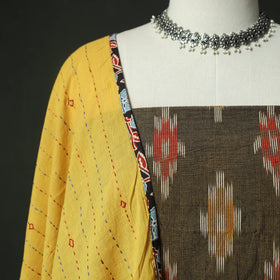 Pochampally Ikat Weave Cotton 2pc Unstitched Dress Material Kurta Set 06