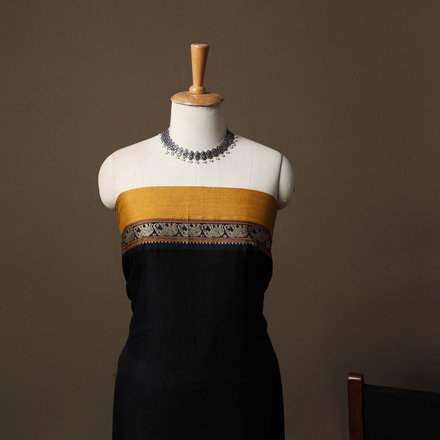 Dharwad Mercerised Cotton 3pc Unstitched Dress Material Suit Set with Woven Border 07