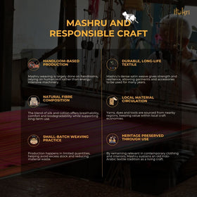 Pure Handwoven Bharashai Mashru Fabric (Width - 21 in) 06