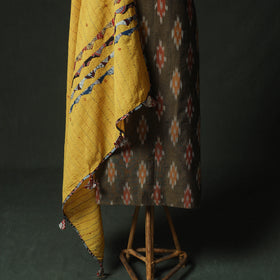 Pochampally Ikat Weave Cotton 2pc Unstitched Dress Material Kurta Set 06