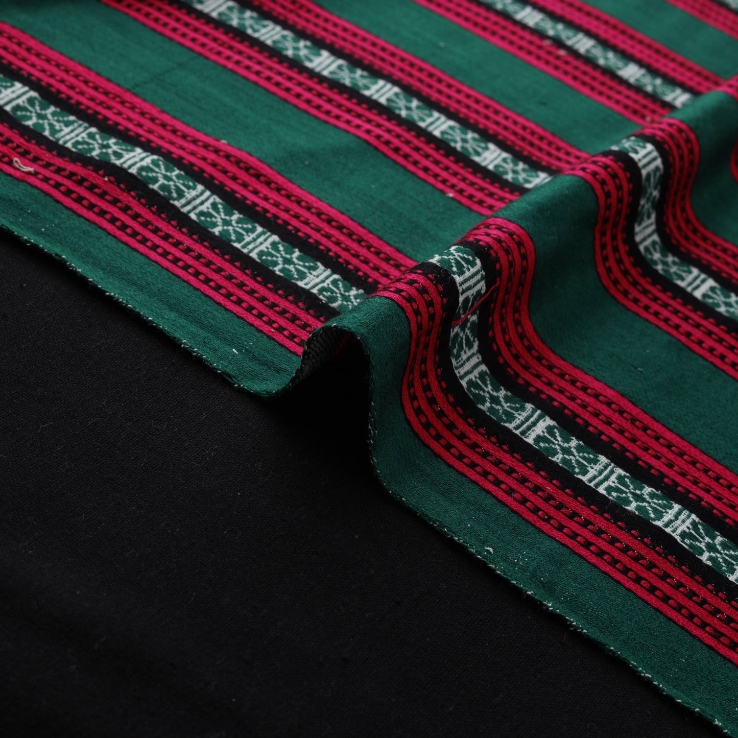Pure Handwoven Bharashai Mashru Fabric (Width - 21 in) 08