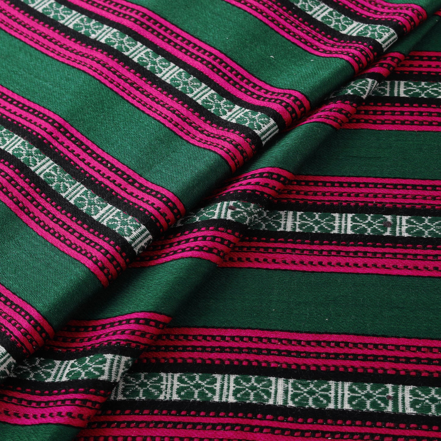 Pure Handwoven Bharashai Mashru Fabric (Width - 21 in) 07