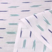 White - Pure Cotton Pochampally Ikat Fabric 07