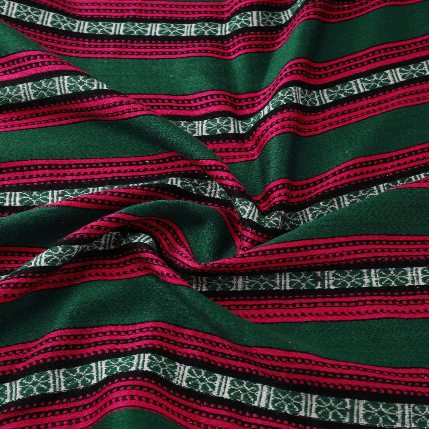 Pure Handwoven Bharashai Mashru Fabric (Width - 21 in) 07