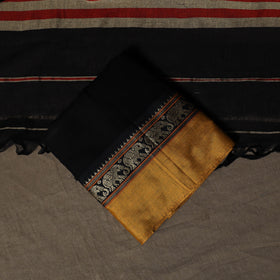 Dharwad Mercerised Cotton 3pc Unstitched Dress Material Suit Set with Woven Border 07