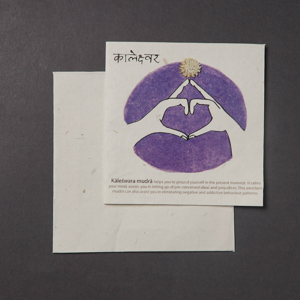 Flying Lotus Mudra - Handmade Paper Greeting Card 105