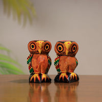 King & Queen - Traditional Burdwan Wood Craft Handpainted Sculpture (Tiny, Set of 2) 31