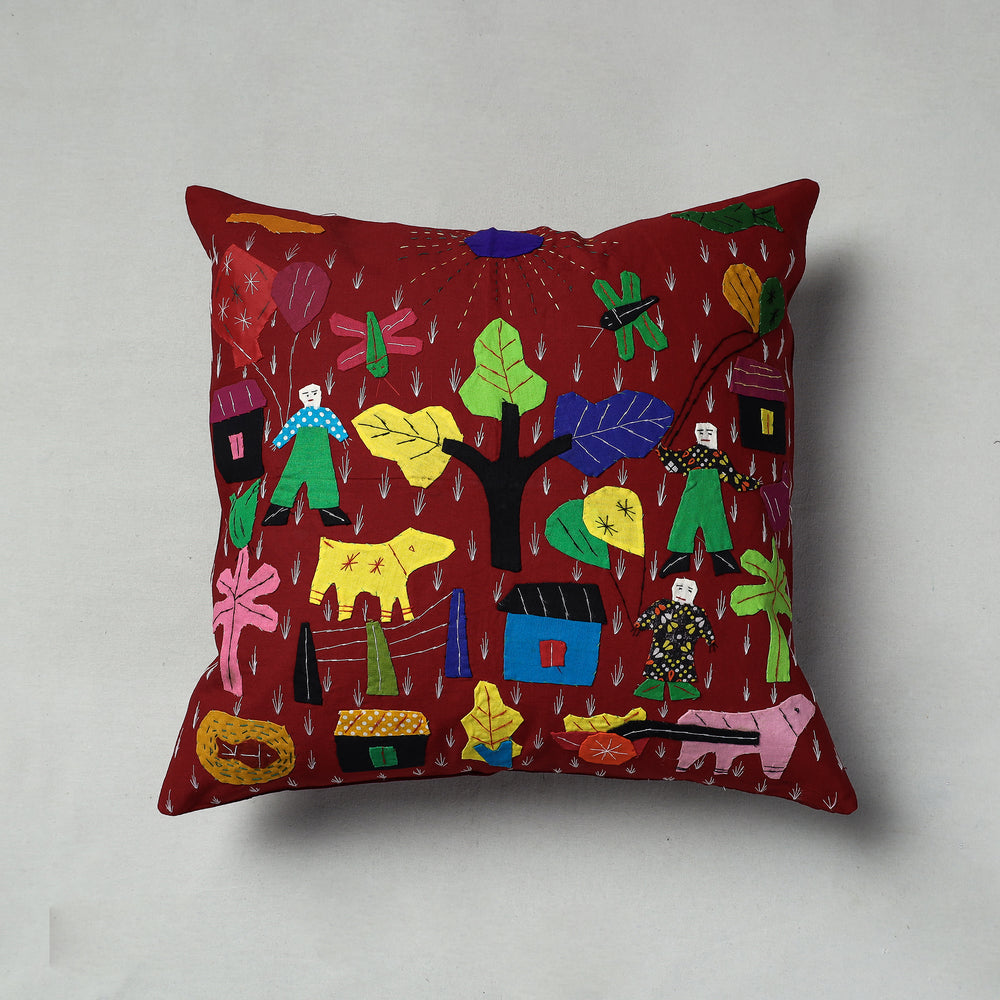 Applique Work Cushion Cover