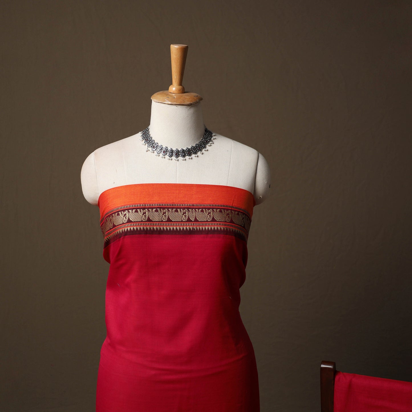 Dharwad Mercerised Cotton 3pc Unstitched Dress Material Suit Set with Woven Border 08