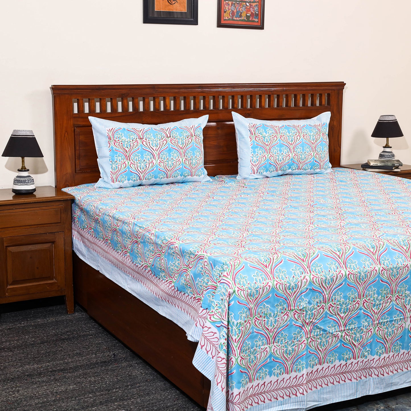 Sanganeri Double Bed Cover