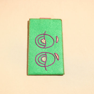 Handcrafted Embroidered Felt Mobile Pouch