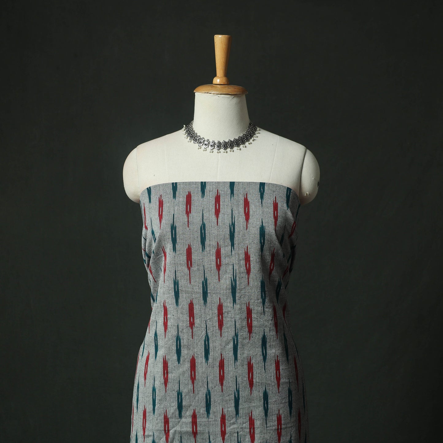 Pochampally Ikat Weave Cotton 2pc Unstitched Dress Material Kurta Set 07