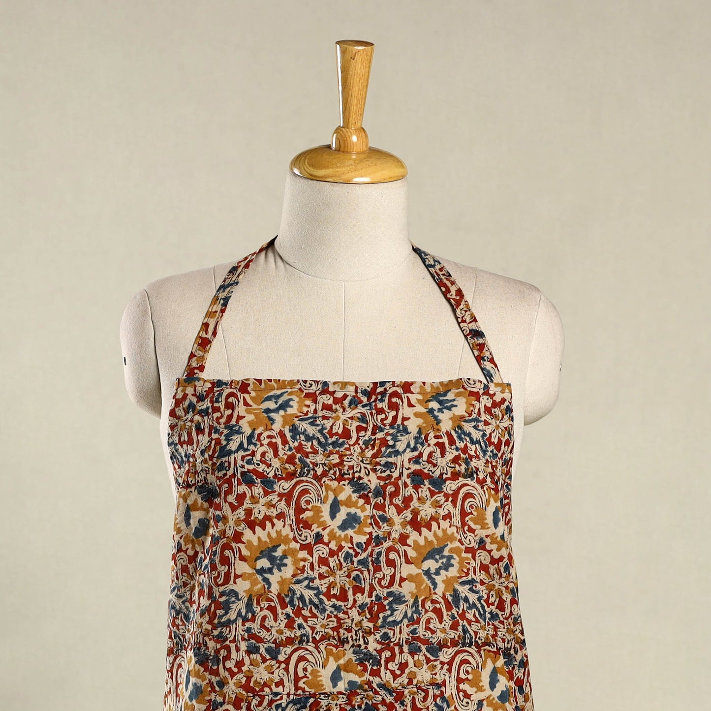 Multicolor - kalamkari cotton apron with pocket 17