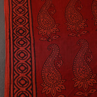 Red - Natural Dyed Bagh Block Print Mul Cotton Fabric 01