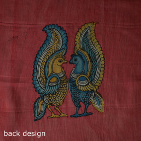 Handpainted Srikalahasti Pen Work Kalamkari Bangalore Silk 2pc Unstitched Dress Material Kurta Set 26