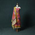 Handpainted Srikalahasti Pen Work Kalamkari Bangalore Silk 2pc Unstitched Dress Material Kurta Set 27