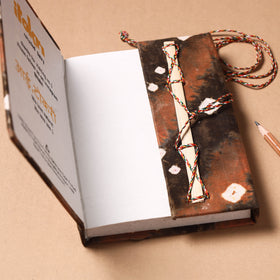 Brown Fabric Cover Handmade Paper Notebook with Thread Lock 