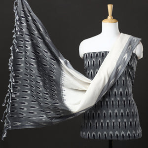 3pc Pochampally Ikat Weave Handloom Cotton Suit Material Set 36