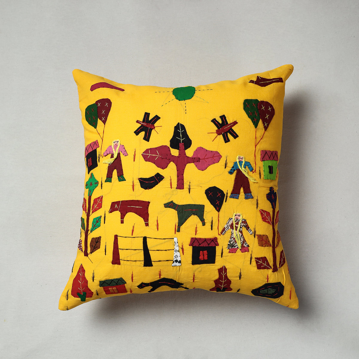 Applique Work Cushion Cover