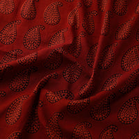 Red - Natural Dyed Bagh Block Print Mul Cotton Fabric 03