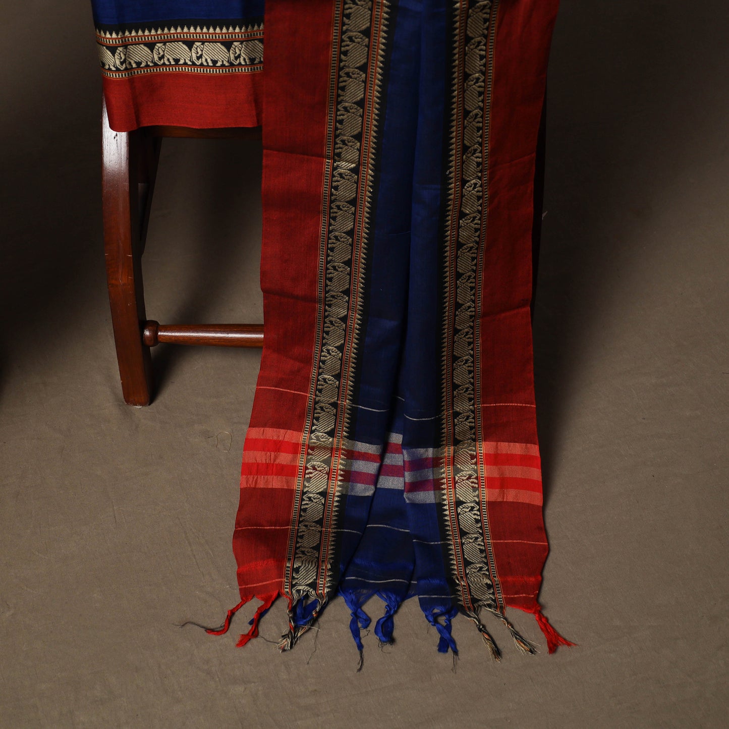 Dharwad Mercerised Cotton 3pc Unstitched Dress Material Suit Set with Woven Border 09