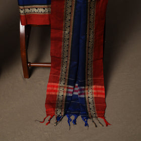 Dharwad Mercerised Cotton 3pc Unstitched Dress Material Suit Set with Woven Border 09
