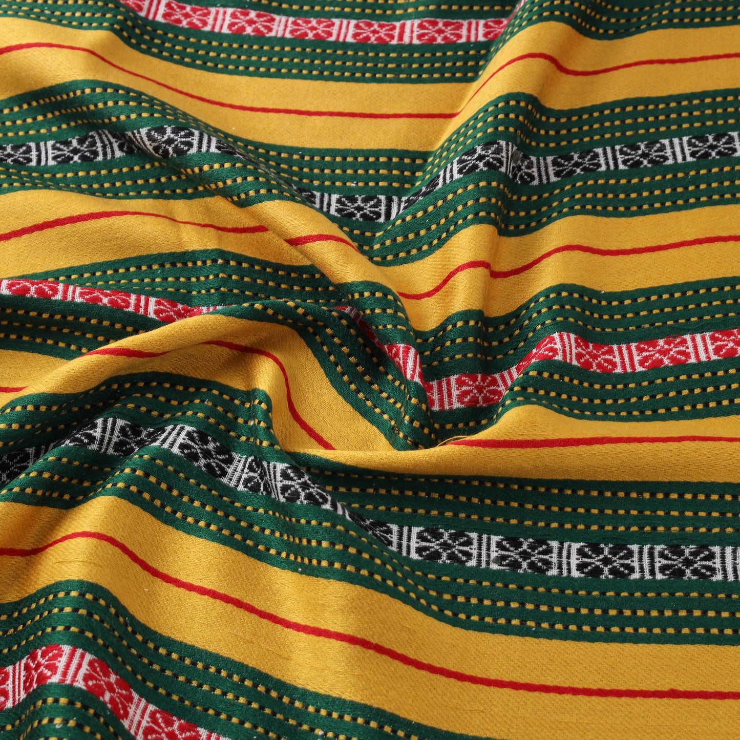 Pure Handwoven Bharashai Mashru Fabric (Width - 21 in) 06